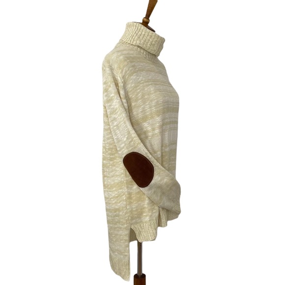 She + Sky Tunic Turtleneck Sweater Cream & White L - Picture 2 of 8